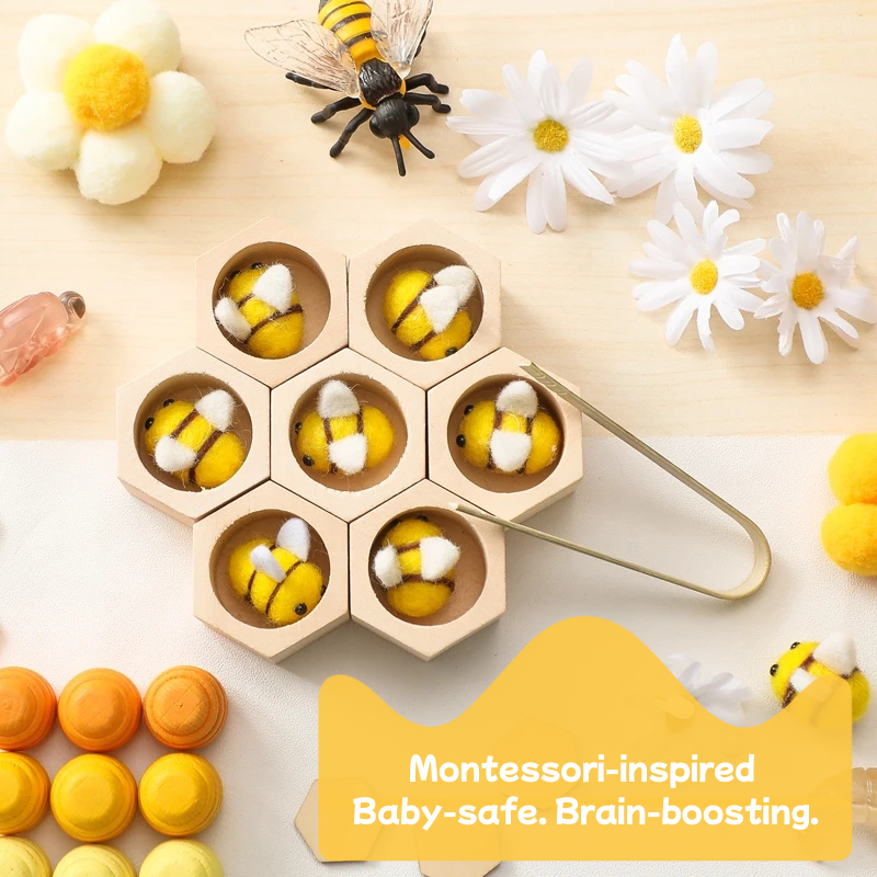 Montessori Wooden Bee Sorting Game – Sensory & Motor Skills Toy