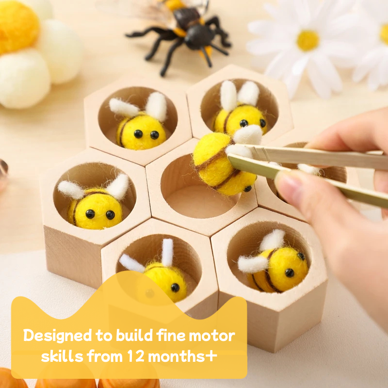 Montessori Wooden Bee Sorting Game – Sensory & Motor Skills Toy