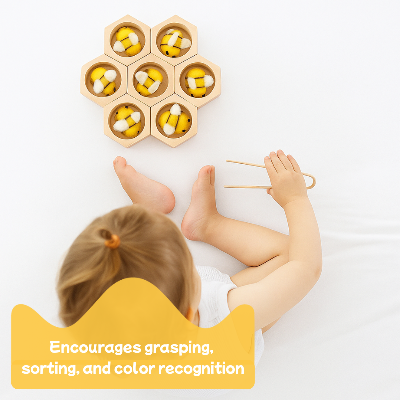 Montessori Wooden Bee Sorting Game – Sensory & Motor Skills Toy