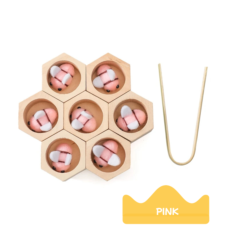 Montessori Wooden Bee Sorting Game – Sensory & Motor Skills Toy
