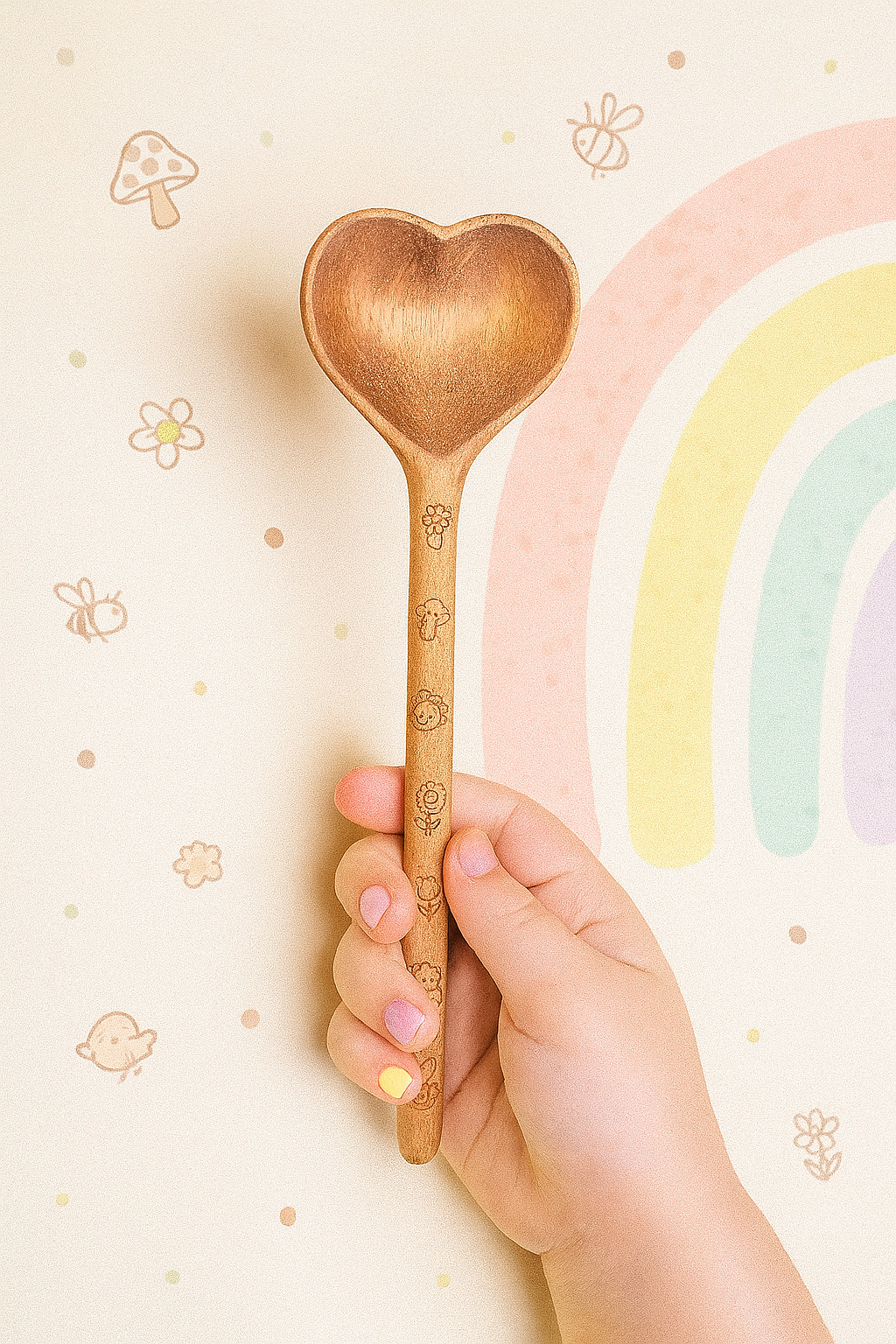 Heart Wooden Spoon – Sensory & Pretend Play