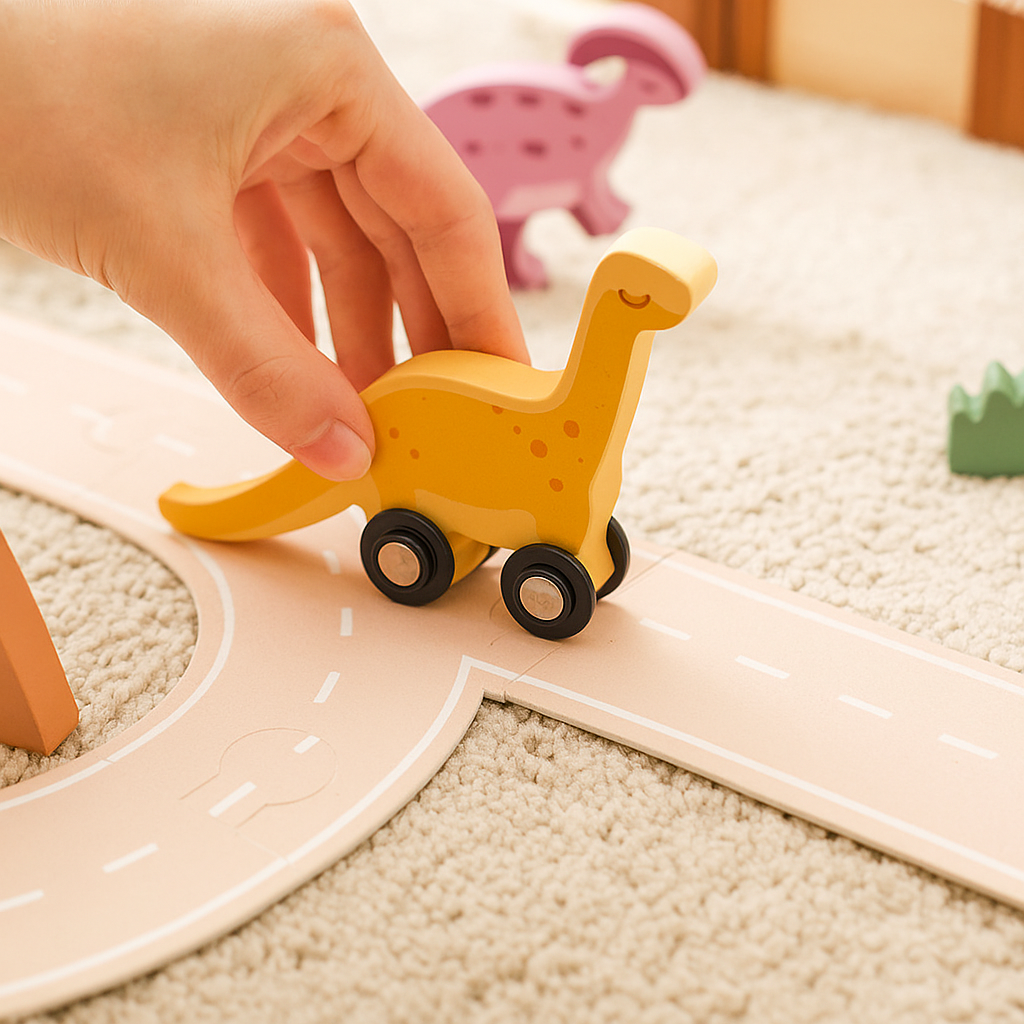Wooden Montessori Dinosaur Playset