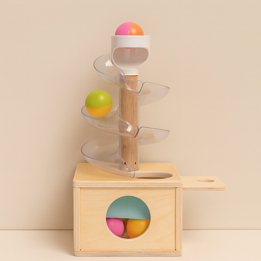Slide & Discover Ball Run - Wooden Montessori Toy