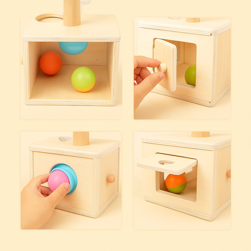Slide & Discover Ball Run - Wooden Montessori Toy