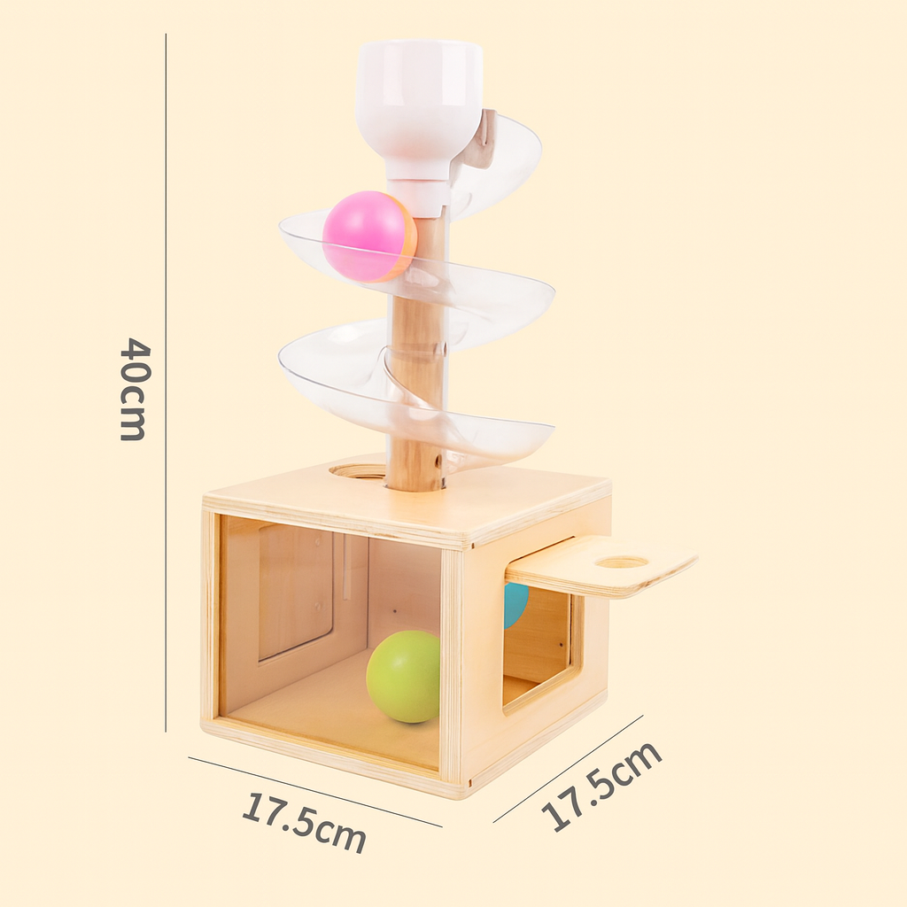 Slide & Discover Ball Run - Wooden Montessori Toy
