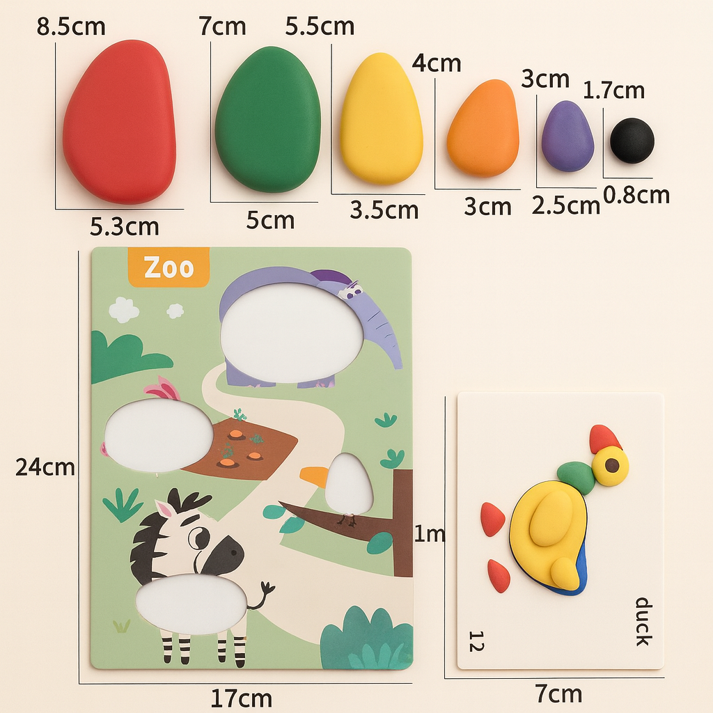 Montessori Rainbow Pebbles Learning Set