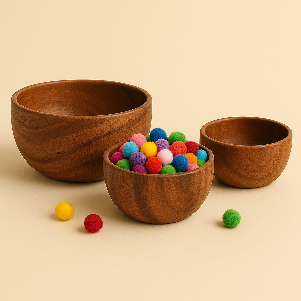 Montessori Wooden Sorting Bowls