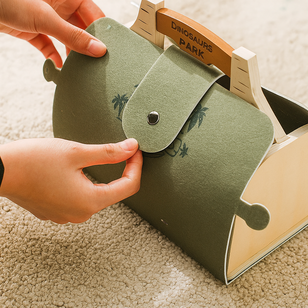 Wooden Montessori Dinosaur Playset