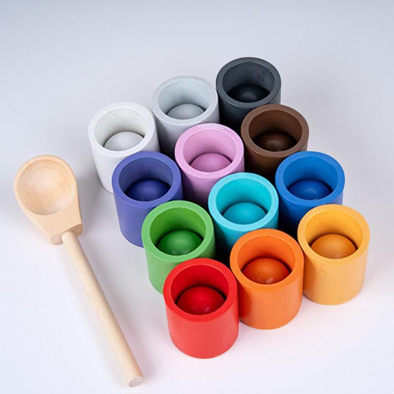 Montessori Rainbow Ball & Cup Playset