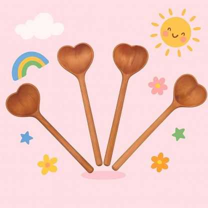 Heart Wooden Spoon – Sensory & Pretend Play