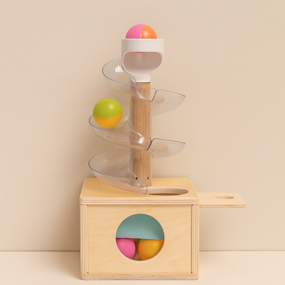 Slide & Discover Ball Run - Wooden Montessori Toy