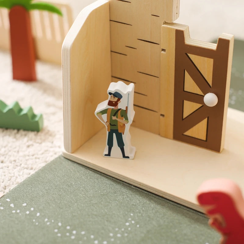 Wooden Montessori Dinosaur Playset
